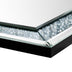 Espejo de pared con acento de cristal brillante glamoroso plateado