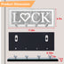 Mirrored LOCK Key Holder with Crystal Hooks, Sparkly Silver Mirror Wall Decor