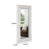 SHYFOY Crystal Tufted Oversized Full-Length Floor Mirror - White/Silver