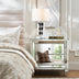 2-Drawer Accent Glam Modern Nightstand with Crystal Knobs