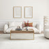 Rectangular Coffee Table, Mirrored Glass Center Table with Brushed Gold Frame