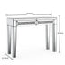 Mirrored Vanity Dresser with Drawers for Bedroom, Silver Make Up Table Inlay with Crushed Crystals