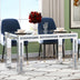 Mesa de comedor rectangular con diamantes triturados