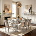 Mesa de comedor rectangular con diamantes triturados