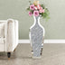 Sleek Mirrored Glass Floor Vase with Crushed Diamond Inlay