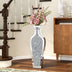 Sleek Mirrored Glass Floor Vase with Crushed Diamond Inlay