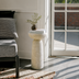 Travertine Stone Finish End Table Accent Side Table