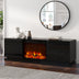 Modern TV Stand with Electric Fireplace, 63" High Gloss Black Entertainment Console