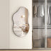 Silver Asymmetrical Wavy Antique Accent Wall Mirror