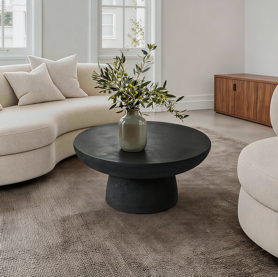 Black Round Coffee Tables Accent Center Table