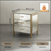 24" H SHYFOY Vintage Glam 3-Drawer Mirrored Nightstand with Antique Bronze Finish