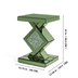 Green Tall Mirrored Glass Pedestal End Table