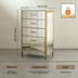 45.67"High 6-Drawer Antique Mirror Tall Dresser