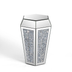 Hexagonal Mirrored Side Table with Crushed Crystal Inlay