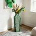 Green Handmade Crystal Glass Floor Vase 26.8"