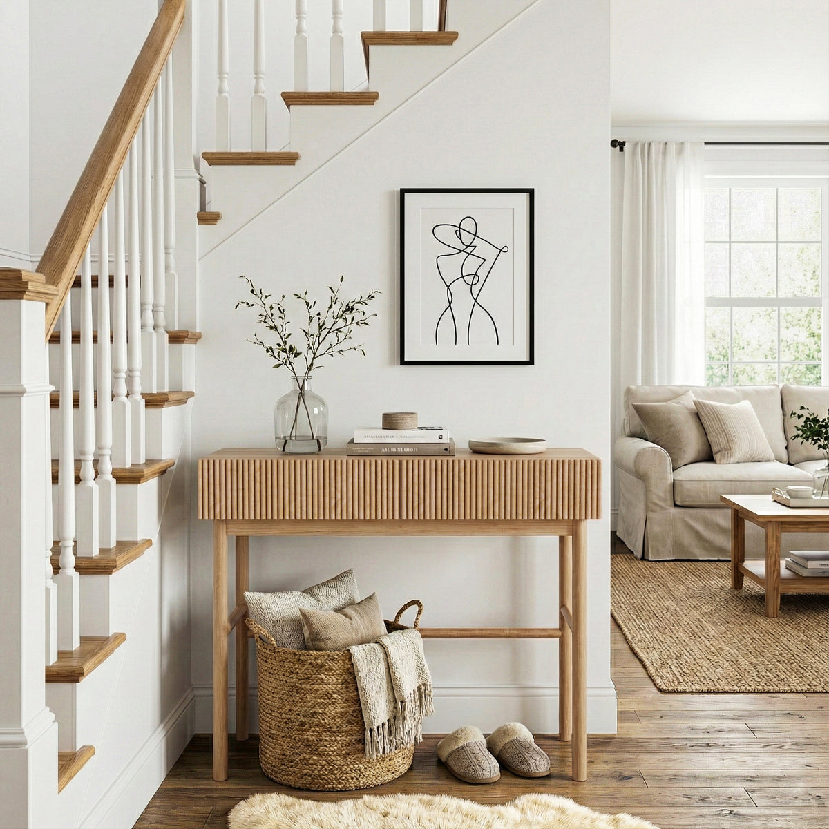 Console Table for Entryway, Sofa Table with 2 Drawers