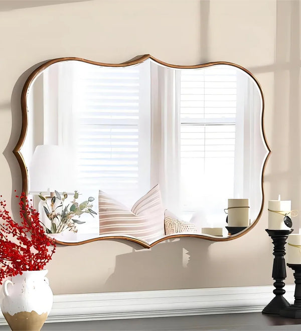 Large Vintage Mirrors for Living Room Wall Decor Gold Anqitue Decorative Wall Mirror