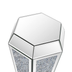 Hexagonal Mirrored Side Table with Crushed Crystal Inlay