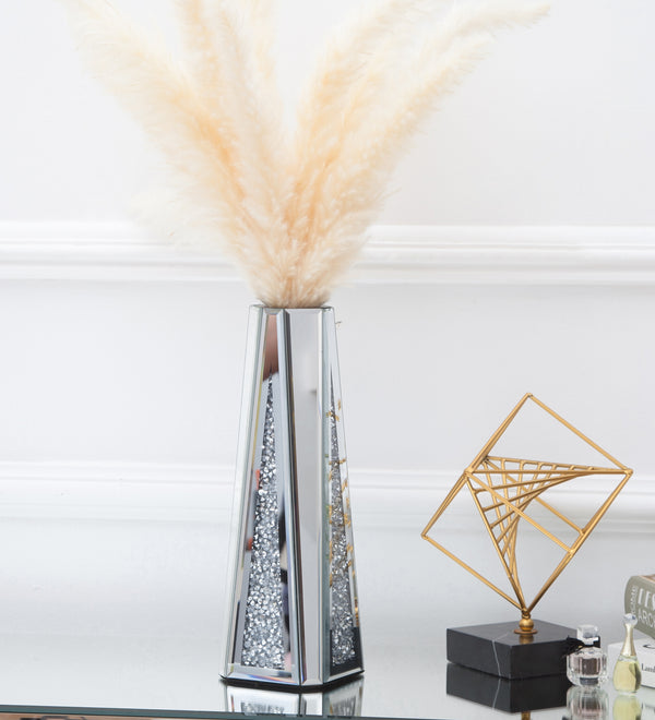 SHYFOY Blumenvase Zerkleinerte Diamant-Spiegelvasen für die Heimdekoration