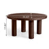 Mesa de centro redonda moderna con patas de madera maciza - Elegante pieza central para sala de estar