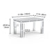 Mesa de comedor rectangular con diamantes triturados