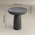 Black Round Cement Pedestal End Table, Indoor/Outdoor Side Table
