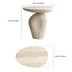 Unique Round End Table, Asymmetrical Pebble Design, Faux Marble Pattern