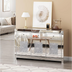 Glamour-Spiegel-Anrichte mit Diamantmuster und 3 Schubladen