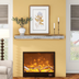 Fireplace Mantel, 48 Inch Mirrored Floating Shelf with Crystal Crushed Diamond Inlay
