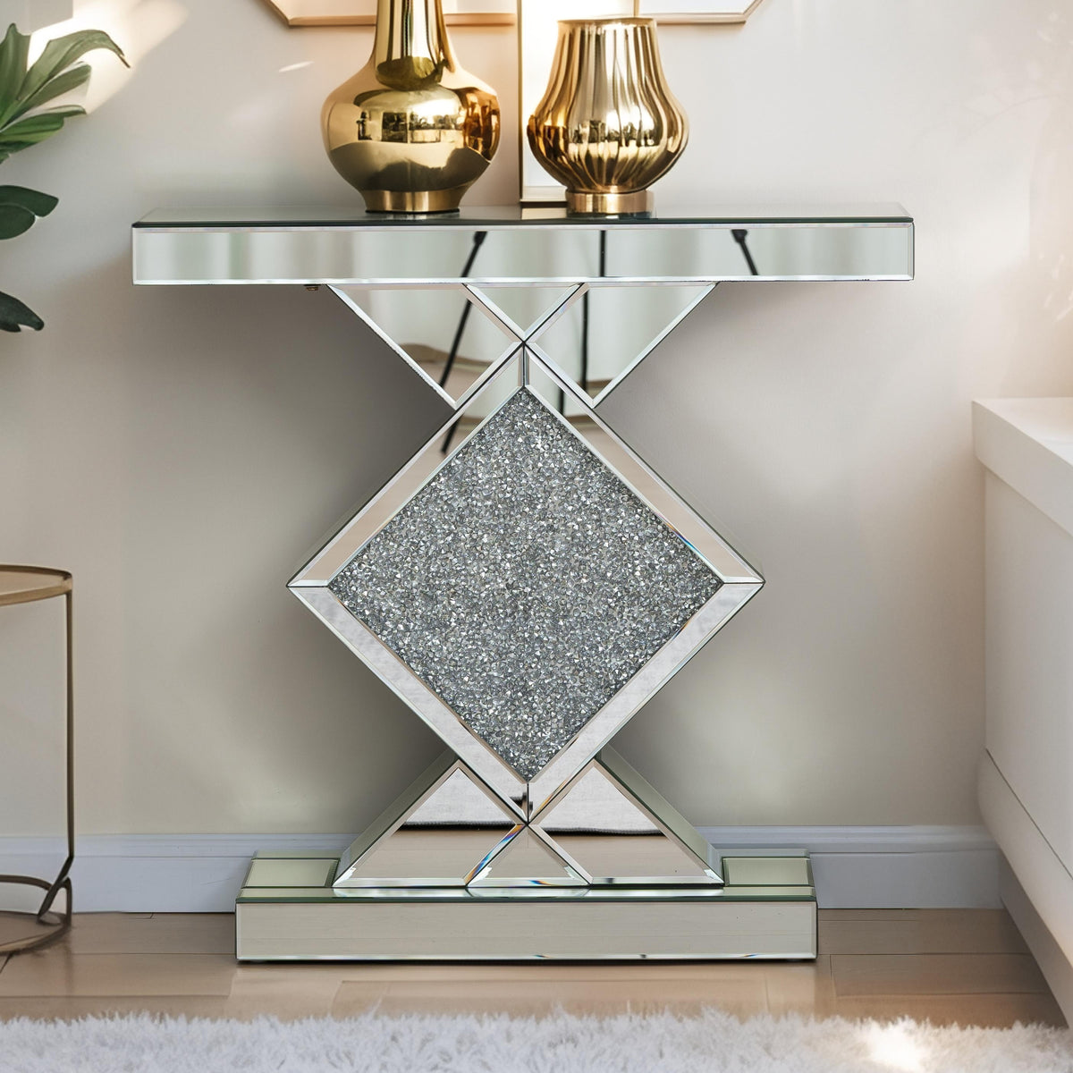 SHYFOY Contemporary Mirrored Console Table