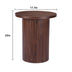Natural Wood Round Wood End Table Fluted Pedestal Side Table